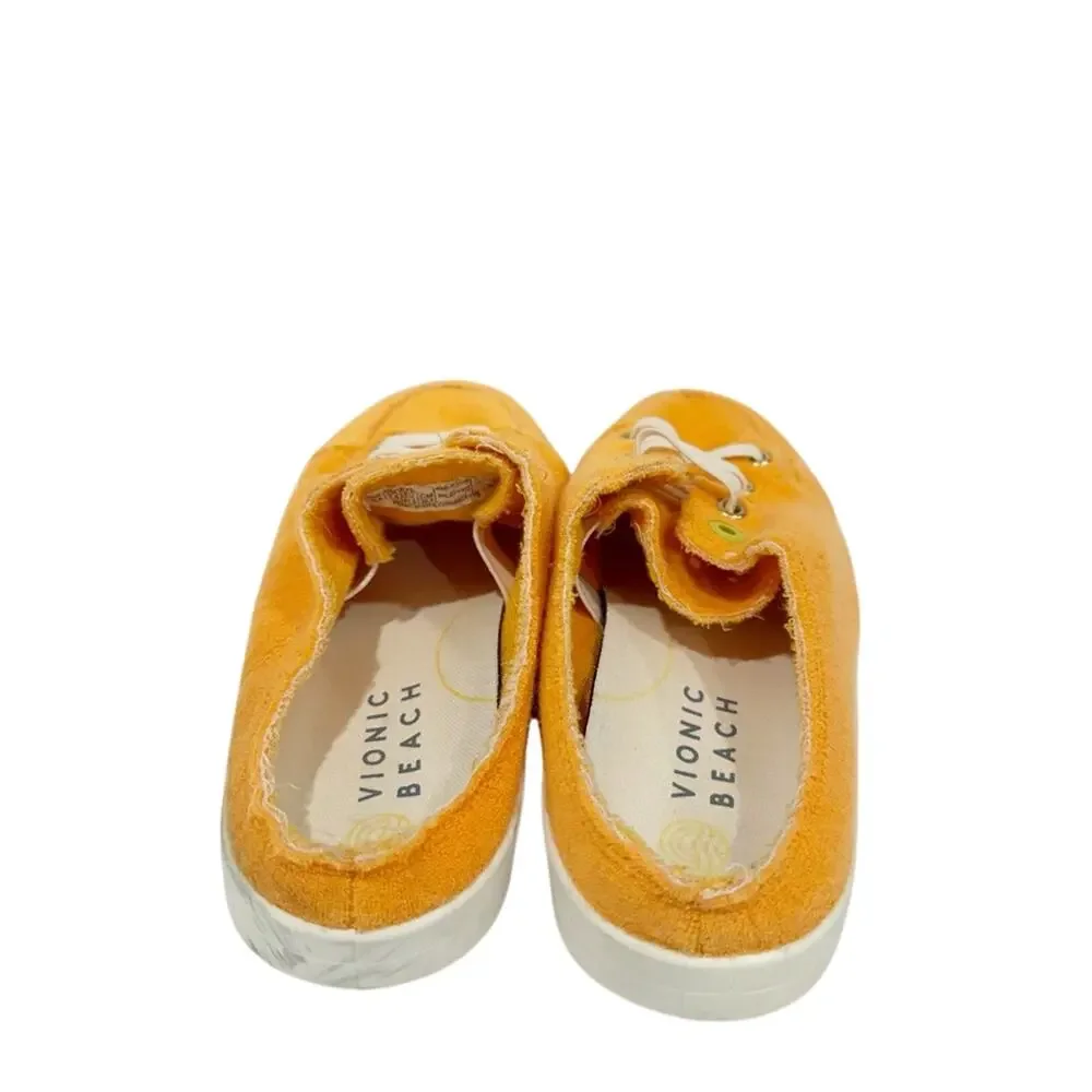 Vionic Beach Breeze Orange Lace Up Sneakers Women's Size 9.5 Comfort Shoes